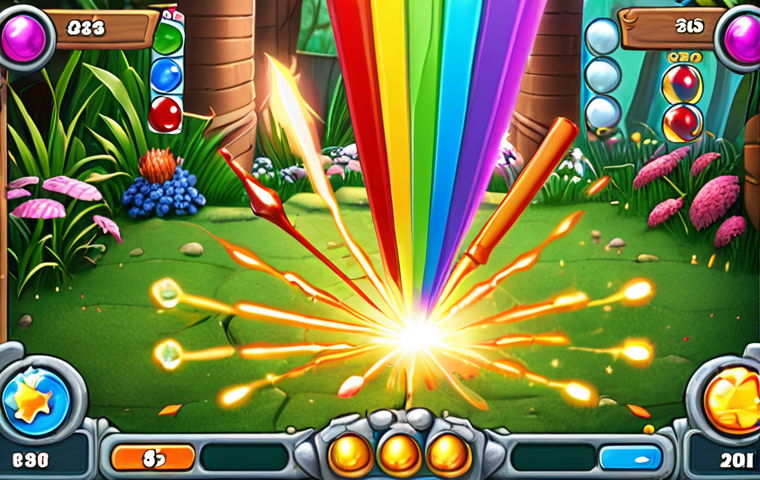 **Prompt:** A dynamic, close-up shot capturing a pivotal moment in a match-3 puzzle game similar to "Gardenscapes." A player's hand, determined and focused, is seen activating a powerful booster combination – specifically a glowing rainbow bomb merging with a dynamite booster. The game board explodes with vibrant, cascading effects, clearing a significant portion of obstacles like thick ice or chained elements, illustrating a strategic breakthrough and massive point gain. The background shows hints of a lush, evolving garden.